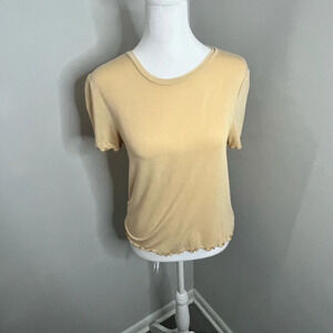 American eagle cropped soft &‎ sexy short sleeve t shirt- yellow- size M